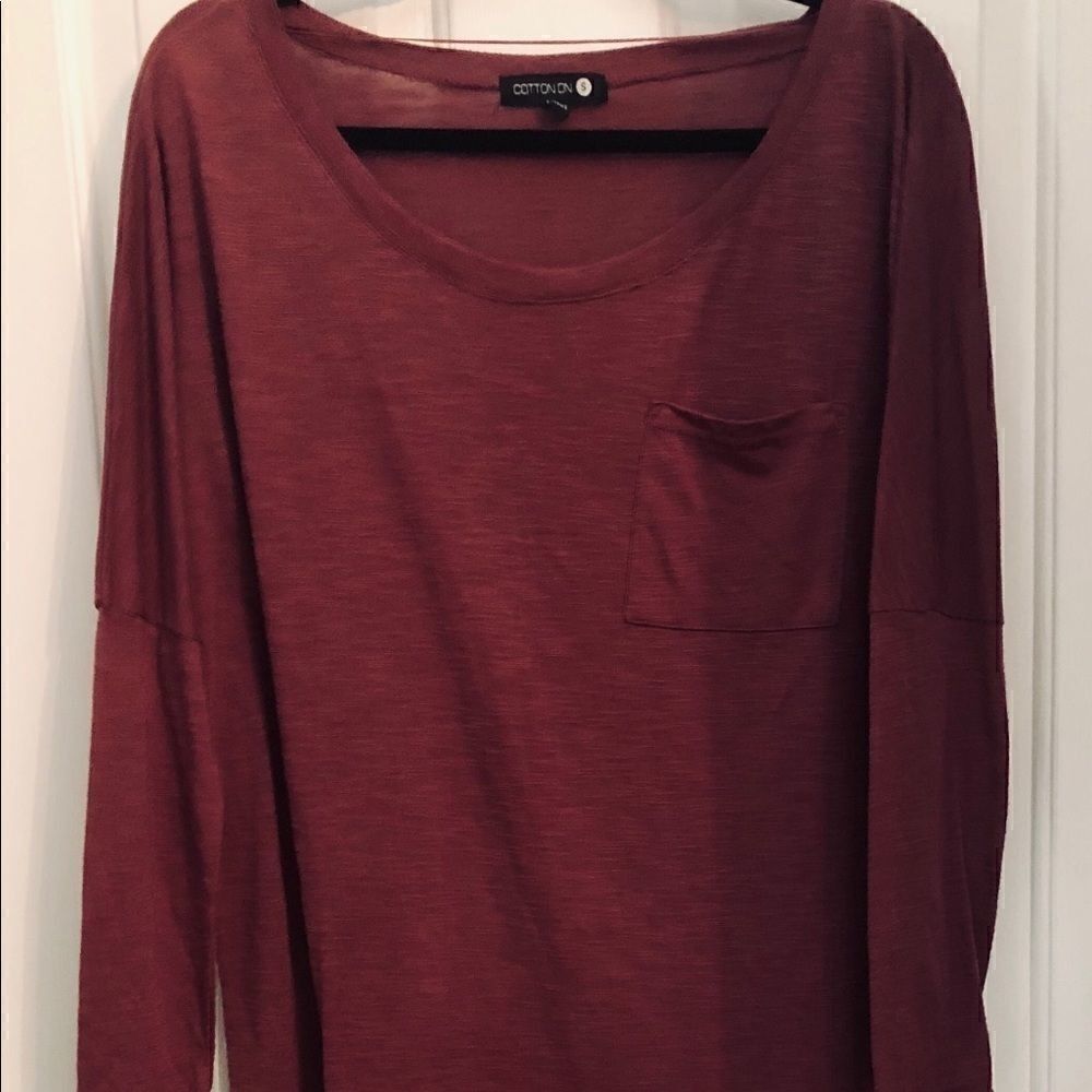 Women’s burgundy Cotton On NWOT shirt